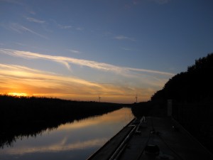 sunset on the Middle Level Navigation