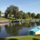 canal boat moored river cam