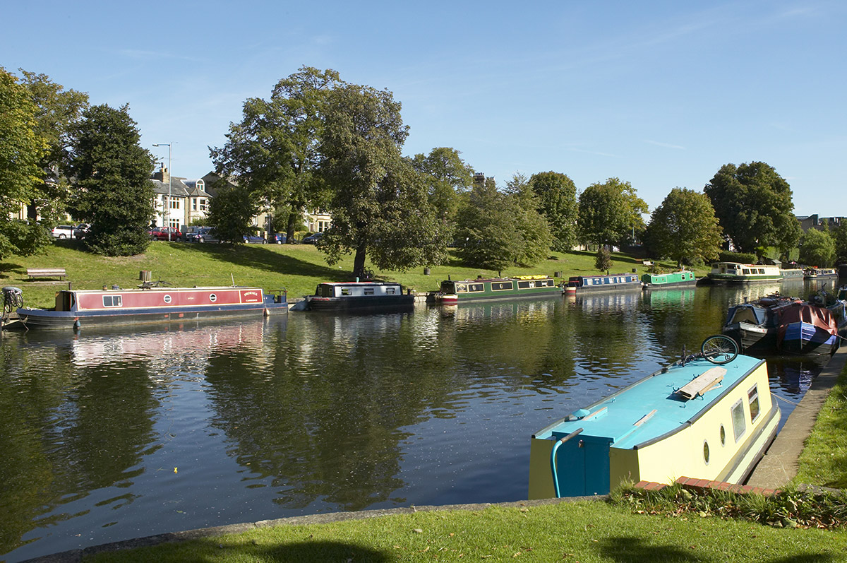 canal boat moored river cam