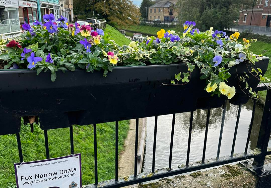 fox narrowboats flower donation riverside