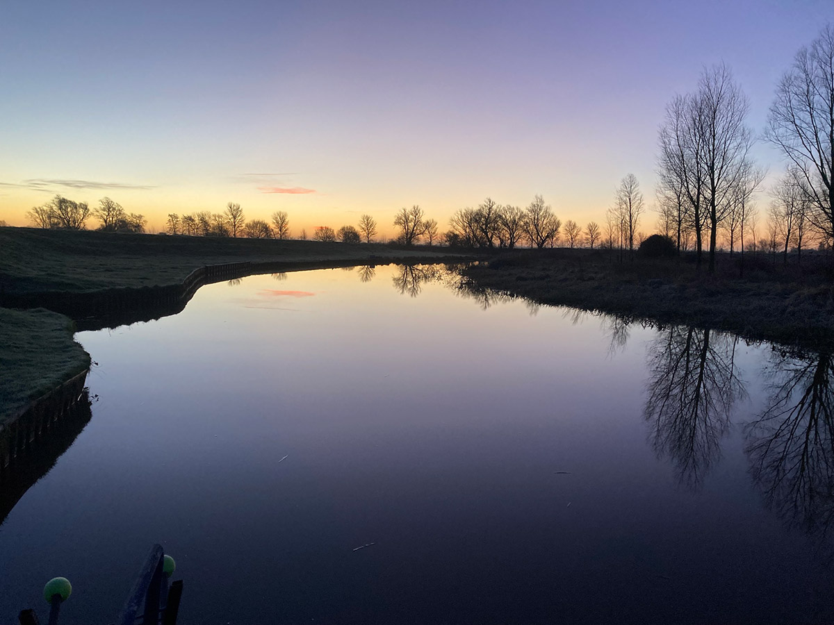 Morning narrowboat mooring Chris Howes