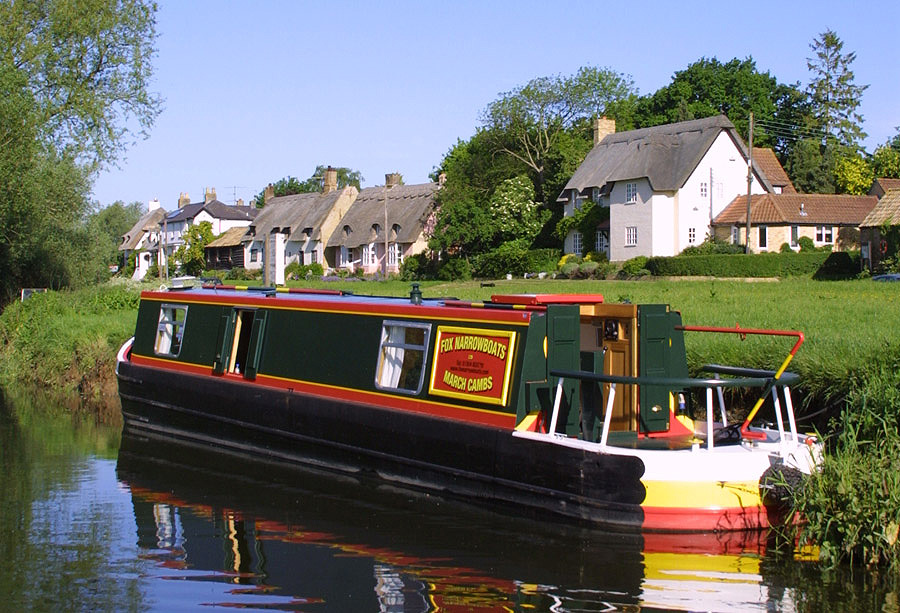 canal boat quaint village fenland waterways