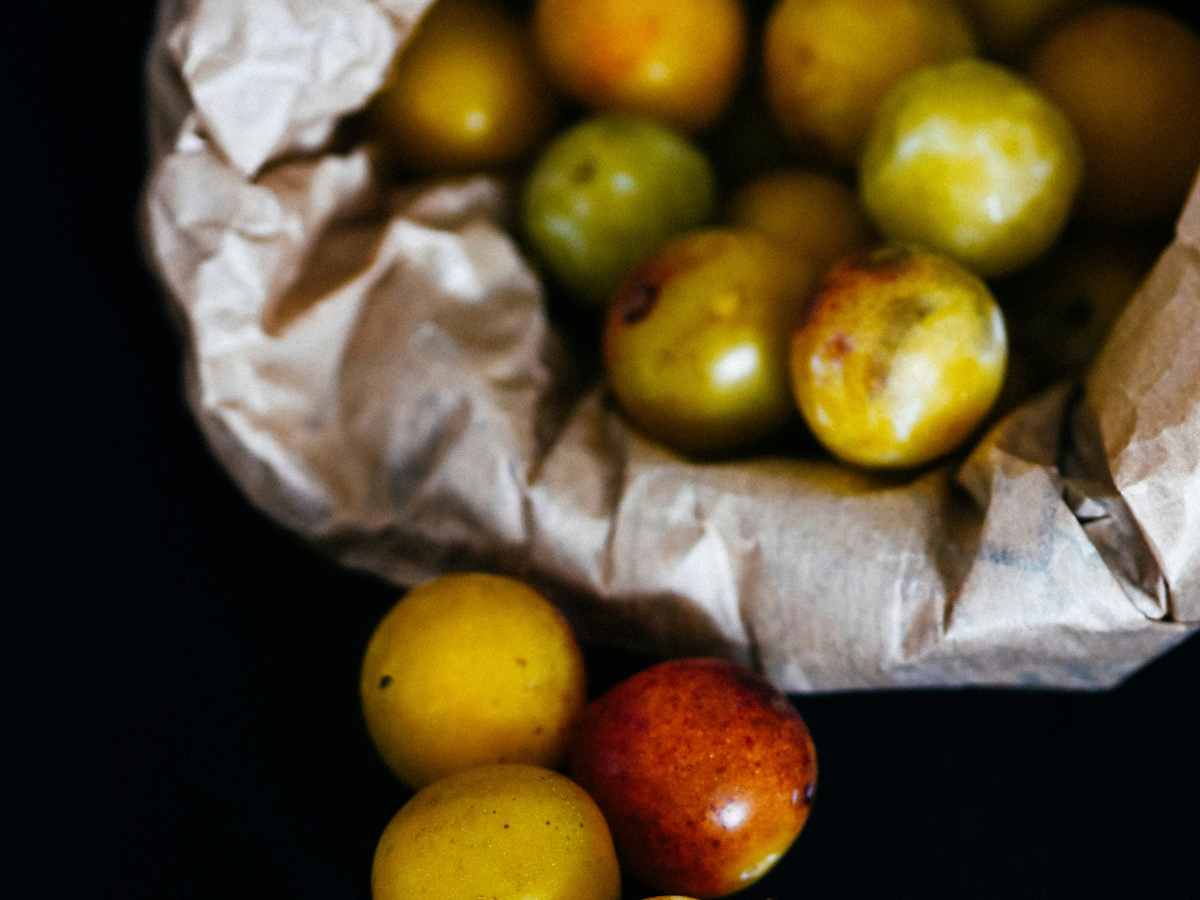 yellow mirabelle plums