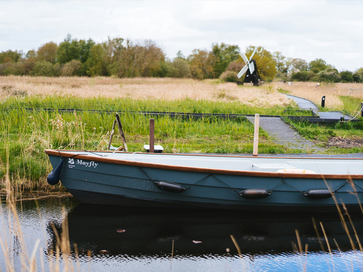 wicken fen mooring windmill in background