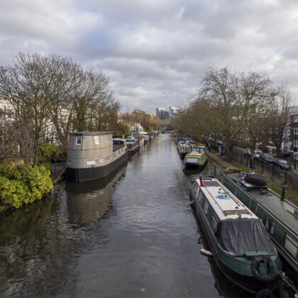 little venice in london paddington on a winter day
