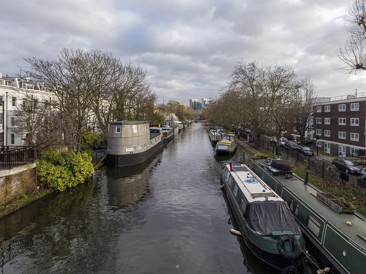little venice in london paddington on a winter day