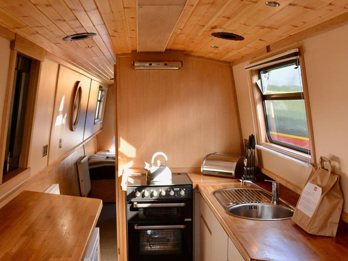 fox narrowboat interior galley